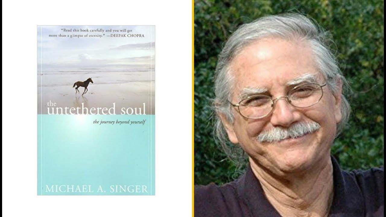 Michael Singer and a picture of his book, "Untethered Soul"